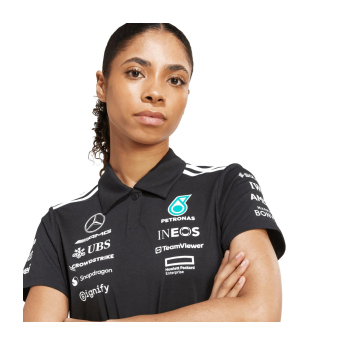 Mercedes AMG Petronas дамска поло блуза official Teamline Replica black F1 Team 2025