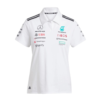Mercedes AMG Petronas дамска поло блуза official Teamline Replica white F1 Team 2025