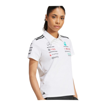 Mercedes AMG Petronas дамска поло блуза official Teamline Replica white F1 Team 2025