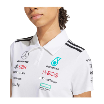 Mercedes AMG Petronas дамска поло блуза official Teamline Replica white F1 Team 2025