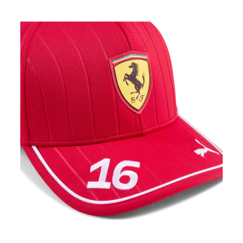 Ferrari детска бейзболна шапка с козирка Leclerc official Teamline Replica F1 Team 2025