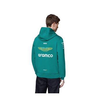 Aston Martin мъжки суитшърт с качулка official Teamline Replica green F1 Team 2025