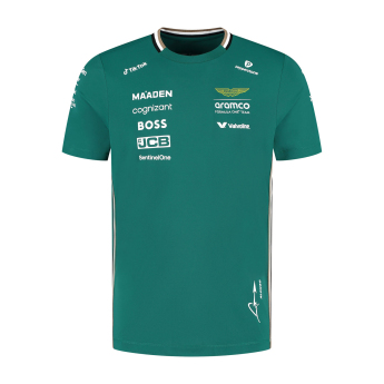 Aston Martin мъжка тениска Alonso official Teamline Replica green F1 Team 2025