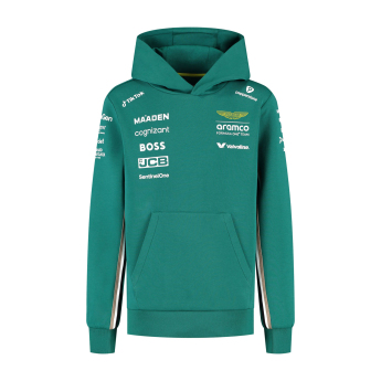 Aston Martin детски суитшърт с качулка official Teamline Replica green F1 Team 2025