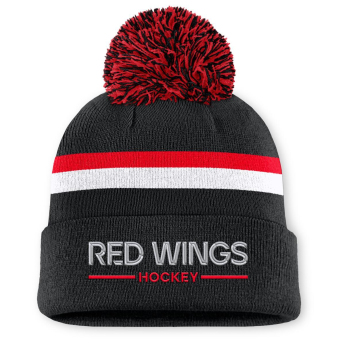 Detroit Red Wings дамски зимни шапки Authentic Pro W/Cap Cuffed Pom Beanie