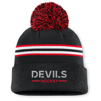 New Jersey Devils дамски зимни шапки Authentic Pro W/Cap Cuffed Pom Beanie