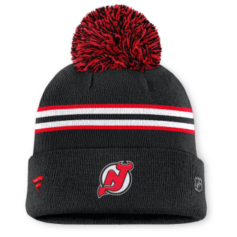 New Jersey Devils дамски зимни шапки Authentic Pro W/Cap Cuffed Pom Beanie