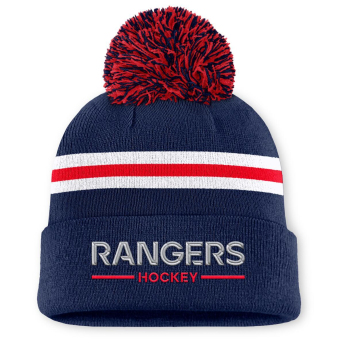 New York Rangers дамски зимни шапки Authentic Pro W/Cap Cuffed Pom Beanie