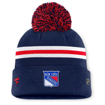 New York Rangers дамски зимни шапки Authentic Pro W/Cap Cuffed Pom Beanie