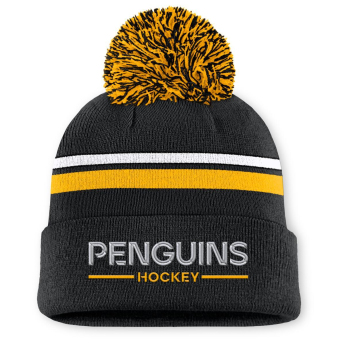 Pittsburgh Penguins дамски зимни шапки Authentic Pro W/Cap Cuffed Pom Beanie