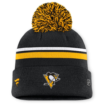 Pittsburgh Penguins дамски зимни шапки Authentic Pro W/Cap Cuffed Pom Beanie