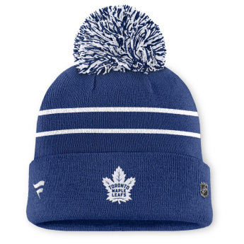 Toronto Maple Leafs дамски зимни шапки Authentic Pro W/Cap Cuffed Pom Beanie