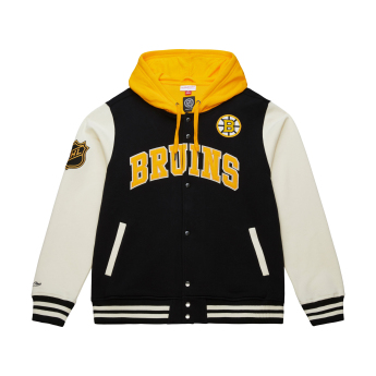 Boston Bruins мъжки суитшърт с качулка Courtside Fleece Button Front Current Logo