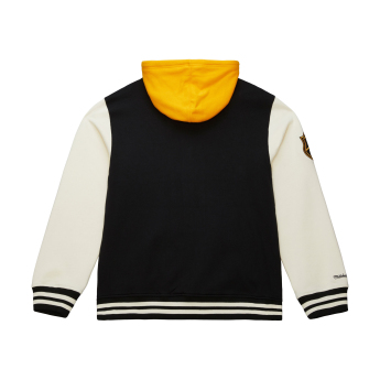 Boston Bruins мъжки суитшърт с качулка Courtside Fleece Button Front Current Logo