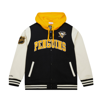 Pittsburgh Penguins мъжки суитшърт с качулка Courtside Fleece Button Front Current Logo