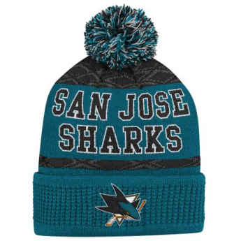 San Jose Sharks детска зимна шапка Puck Pattern Cuffed Pom