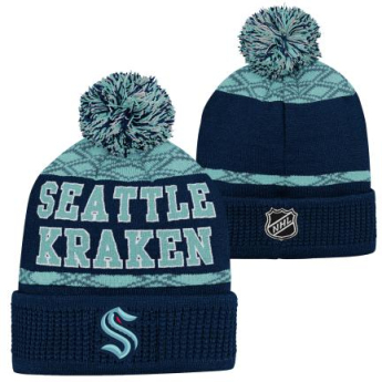 Seattle Kraken детска зимна шапка Puck Pattern Cuffed Pom