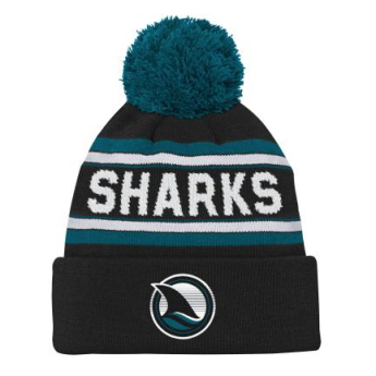 San Jose Sharks детска зимна шапка 3Rd Jersey Jacquard Cuff Pom
