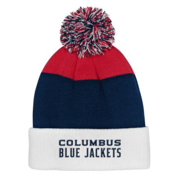 Columbus Blue Jackets детска зимна шапка Essentials Cuffed Knit W Pom
