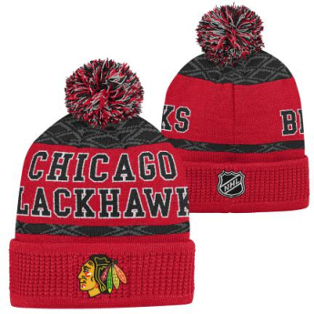 Chicago Blackhawks детска зимна шапка Puck Pattern Cuffed Pom
