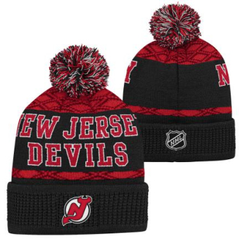 New Jersey Devils детска зимна шапка Puck Pattern Cuffed Pom