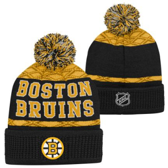 Boston Bruins детска зимна шапка Puck Pattern Cuffed Pom