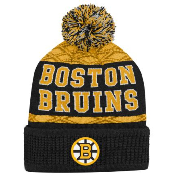 Boston Bruins детска зимна шапка Puck Pattern Cuffed Pom