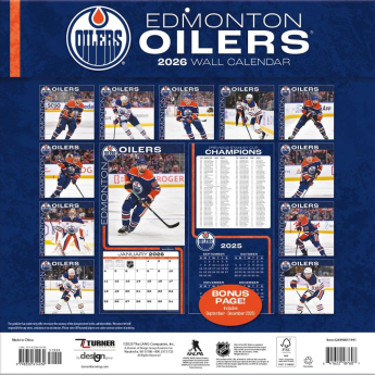 Edmonton Oilers календар 2026 Wall