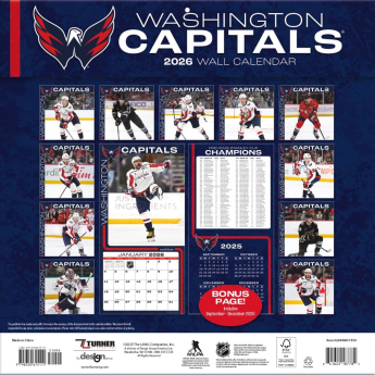 Washington Capitals календар 2026 Wall