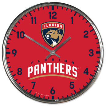 Florida Panthers стенен часовник Chrome