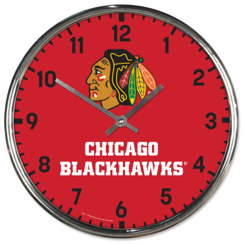 Chicago Blackhawks стенен часовник Chrome