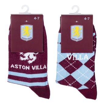 Aston Villa чорапи Twin Pack Dress 7-11 UK (40-46) EU