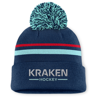 Seattle Kraken дамски зимни шапки Authentic Pro W/Cap Cuffed Pom Beanie