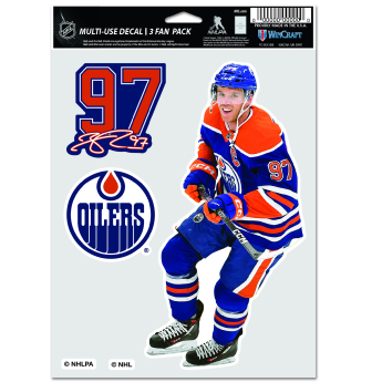 Edmonton Oilers стикери Connor McDavid Multi Use 3 Fan Pack Decal