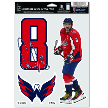 Washington Capitals стикери Alex Ovechkin Multi Use 3 Fan Pack Decal