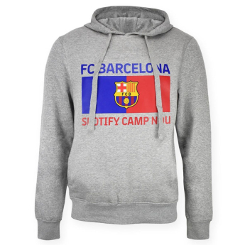FC Barcelona детски суитшърт с качулка Camp Nou grey