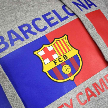 FC Barcelona детски суитшърт с качулка Camp Nou grey