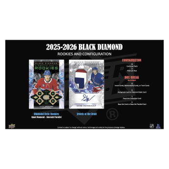 NHL кутии хокей карти NHL 2025-26 Upper Deck Black Diamond Hockey Hobby Box