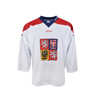 Отбори по хокей хокейна фланелка Czech republic David Pastrňák 2025/2026 CCM Fandres replica white