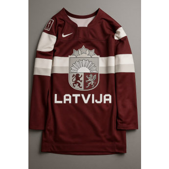 Отбори по хокей хокейна фланелка Latvia NIKE IIHF World Championships replica
