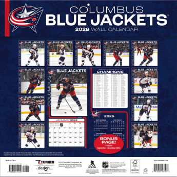 Columbus Blue Jackets календар 2026 Wall