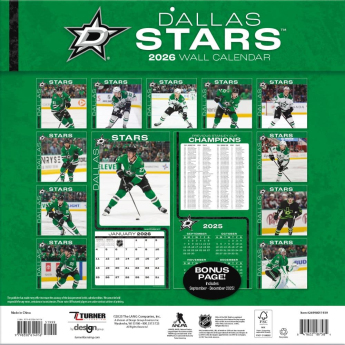 Dallas Stars календар 2026 Wall
