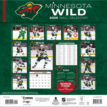 Minnesota Wild календар 2026 Wall