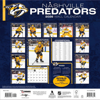 Nashville Predators календар 2026 Wall