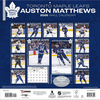 Toronto Maple Leafs календар 2026 Wall Auston Matthews #34