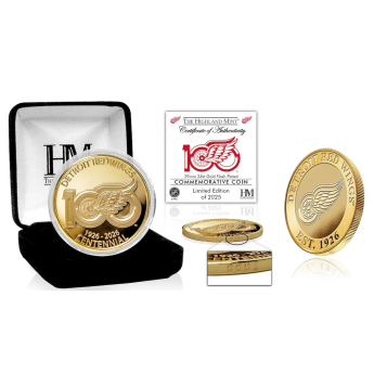 Detroit Red Wings колекционерска монета 100th Anniversary Gold Coin