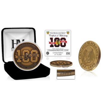 Chicago Blackhawks колекционерска монета 100th Anniversary Antique Bronze Coin
