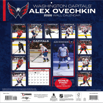 Washington Capitals календар #8 Alexander Ovechkin 2026 Wall