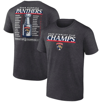 Florida Panthers мъжка тениска 025 Stanley Cup Champions Give & Go Roster Heather Charcoal