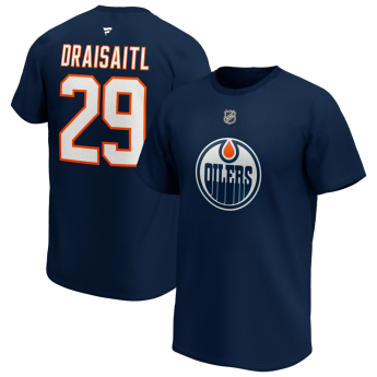 Edmonton Oilers мъжка тениска Leon Draisaitl Iconic Name & Number Graphic navy